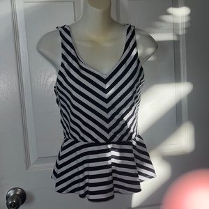 Express stripes peplum top
